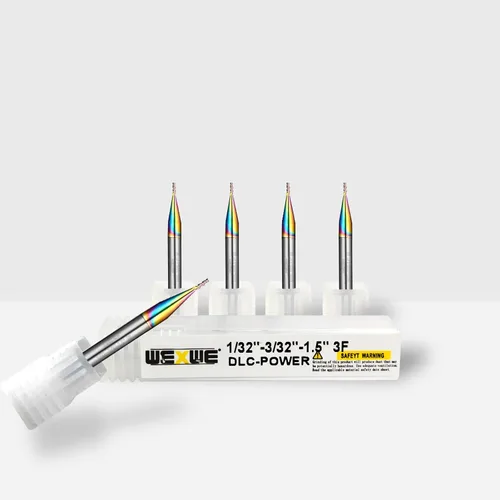 Miniatura 27 de Fresas WEXWE Tools Serie DLC de carburo con extremo cuadrado, revestimiento tipo diamante, fresa para aluminio, cobre, aleaciones de magnesio