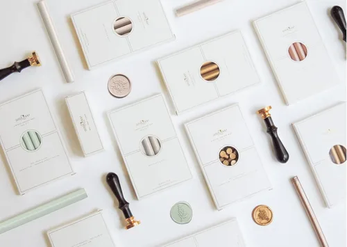 Miniatura 7 de UNIQOOO - Barras de cera flexibles para pistola de pegamento – Rosa champán metálica, ideal para sello de cera, invitación de boda, sobre
