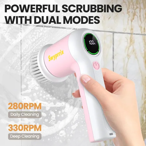 Miniatura 5 de Electric Spin Scrubber for Bathroom and Shower Cleaning SD-CTB02 2 Speeds Cordless Power Cleaning Brush, 6 Replaceable Brush Heads, IPX7
