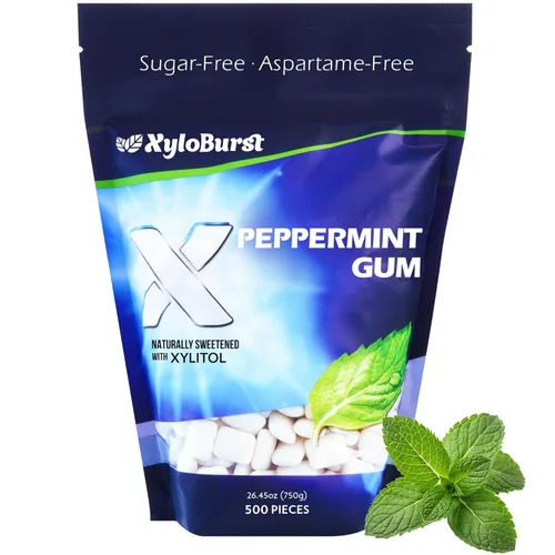 Miniatura 7 de XyloBurst Goma de mascar de xilitol Sin azúcar, sin gluten, apto para dieta cetogénica, goma de mascar sin aspartamo para la salud bucal, goma
