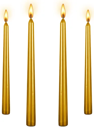 Miniatura 9 de Wrcevtor Juego de 4 velas cónicas de 8 pulgadas 7.5 horas de combustión limpia sin aroma, para bodas, fiestas, decoración del hogar y ocasiones
