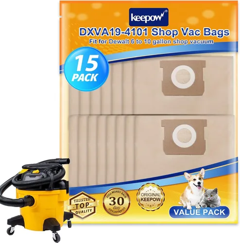 Miniatura 11 de KEEPOW Paquete de 6 bolsas para aspiradora Dewalt de 6 a 10 galones, compatibles con Dewalt DXV06P, DXV09P, DXV10P, DXV09PA, DXV10PL, DXV10S