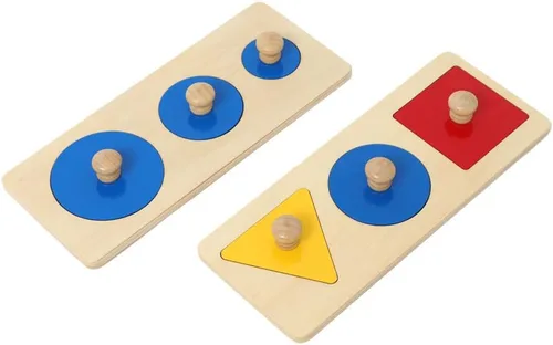Miniatura 9 de Rompecabezas Montessori de Múltiples Formas, Primeras Formas, Rompecabezas de Madera con Perilla Jumbo, Rompecabezas de Formas Geométricas