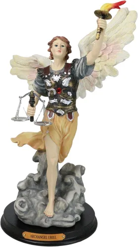 Miniatura 14 de Ebros Iglesia Católica Ortodoxa Ortodoxa Oriental Bizantina Colorido Arcángel Barachiel La Provisión de Dios Estatua con placa de nombre de latón
