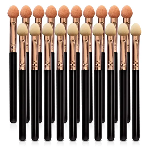 Miniatura 9 de UorPoto aplicadores de espuma para sombra de ojos de doble cara, esponja reutilizable de doble cara, 20 piezas, juego profesional de brochas