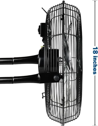 Miniatura 3 de Simple Deluxe Ventiladores de piso industriales de metal resistente de alta velocidad de 18 pulgadas, 3 velocidades, color negro