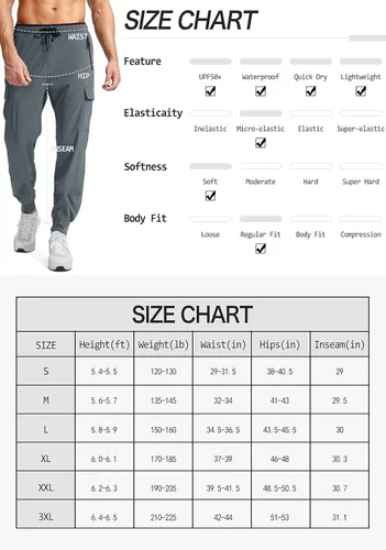 Miniatura 7 de G Gradual Men's Joggers Hiking Cargo Pants Multi Pockets Lightweight Quick Dry Athletic Travel Golf Outdoor