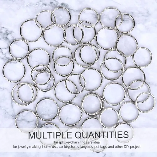 Miniatura 5 de FANDAMEI 200 llaveros divididos a granel para llaveros y manualidades (0.984 in/0.98 pulgadas, 100 unidades, 1.102 in/1.1 pulgadas, 100 unidades)