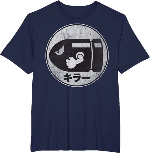 Miniatura 47 de Super Mario Camiseta con logotipo de Bullet Bill Distressed en Kanji