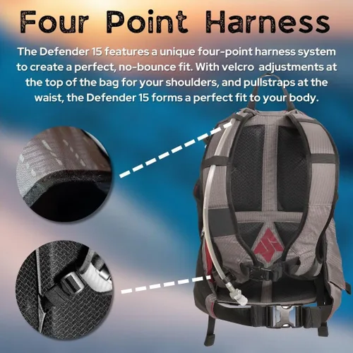 Miniatura 4 de Send It Defender - Bolsa de 15 L, MTB, mochila de moto con protector de columna vertebral para hombres y mujeres. Mochila de hidratación