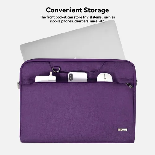 Miniatura 2 de Voova - Bolso de hombro para laptop de 14, 15, 15.6, 17, y 17.3 pulgadas, funda de transporte, maletín cruzado con correa Púrpura