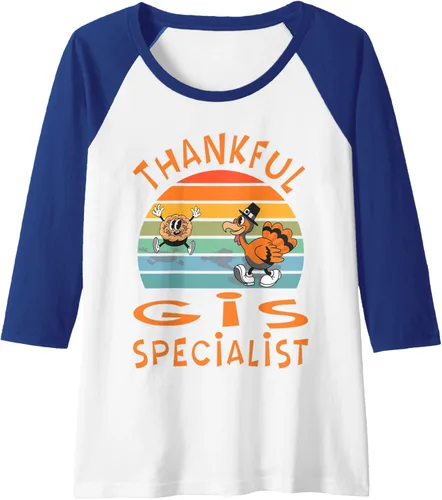 Miniatura 4 de GIS Specialist Job Funny Thanksgiving Raglan Baseball Tee