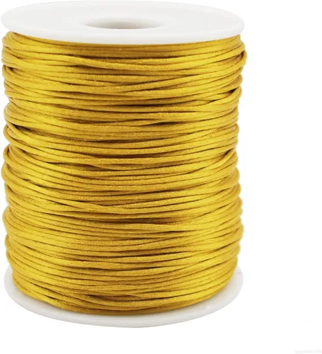 Miniatura 16 de Cordón de nailon blanco satinado de 0.039 in x 109 yardas de seda satinada para pulseras, collares, fabricación de joyas, nudos chinos, macramé