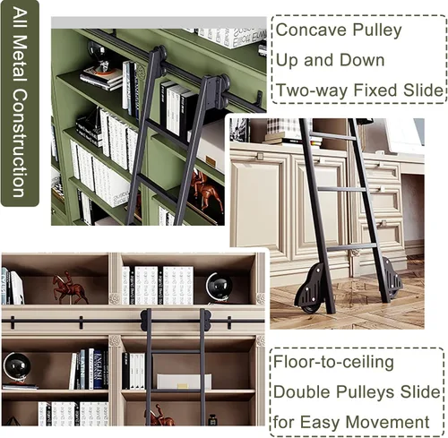 Miniatura 3 de Luyckfrazy Kit de herrajes para puerta corrediza de granero de 3.3 pies - 20 pies, tubo redondo, tobogán de acero al carbono para oficina, almacén