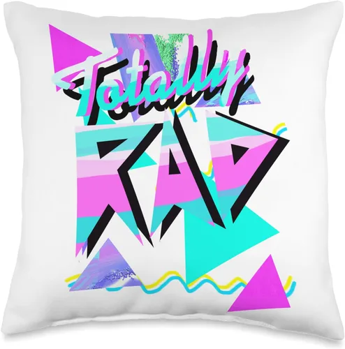 Totally Rad 80's Hipster Retro Vintage Party 1980's-Style Totally Rad 80s Casual Hipster v.10.1 Throw Pillow, 16x16, Multicolor