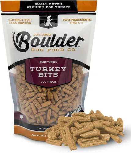 Turkey Bits - Golosinas para perros de razas pequeñas a grandes, sin granos, altas en proteínas, bajas en calorías para entrenamiento, carne de