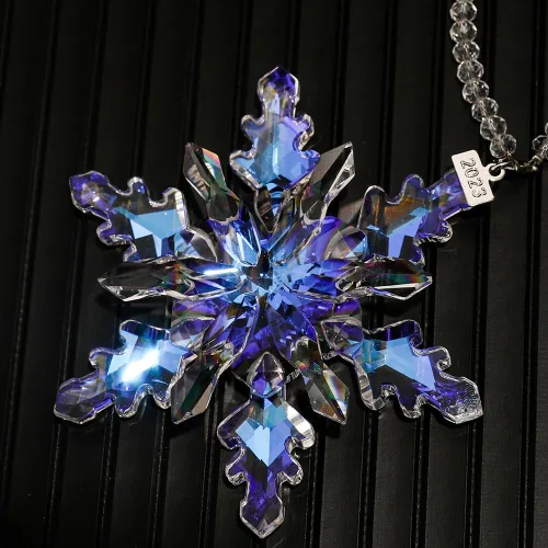 Miniatura 3 de Adorno de Navidad 2024, adornos de copo de nieve de cristal, edición anual, adorno para árbol de Navidad, regalos para el hogar (2024-Colorido)