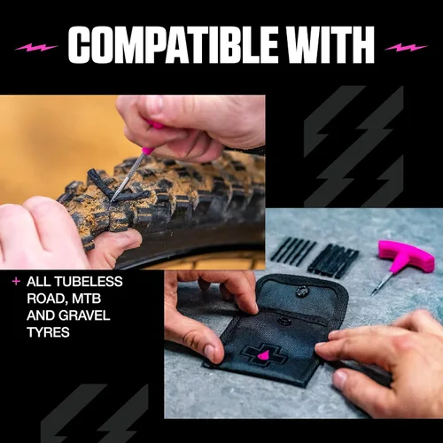 Miniatura 4 de Muc-Off Kit de tapones de punción - Reparación de pinchazos de neumáticos sin cámara con tapón y tapones