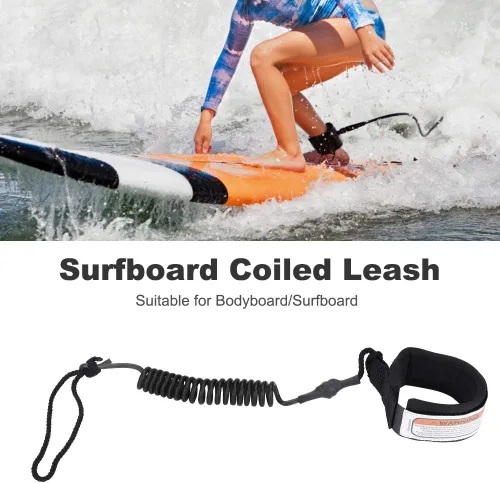 Miniatura 8 de Haofy Correa de tabla de surf recta para surfear, correa de tabla de cuerpo, tabla de remo de pie de 0.197 in de cuerda de pie de resorte en espiral