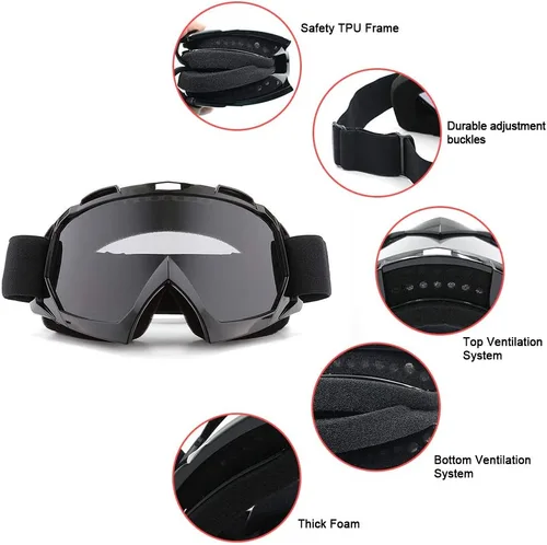 Miniatura 2 de AVV Gafas de motocicleta para hombres y mujeres – Gafas de motocross ATV resistentes al viento, gafas anti UV todoterreno para montar MTB Motocross