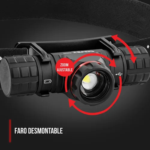 Miniatura 3 de Coast® XPH34R 2075 lúmenes USB-C recargable de doble potencia con linterna frontal LED PURE Beam® Twist Focus™ y base magnética