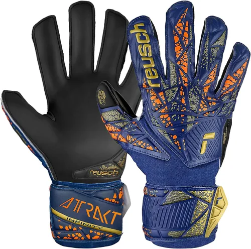Miniatura 9 de Reusch Attrakt Infinity - Guantes de portero de fútbol con protección para los dedos, transpirables, duraderos, para césped artificial y superficies