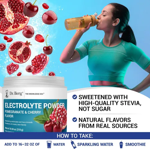 Miniatura 6 de Dr. Berg Zero Sugar Hydration Keto Electrolyte Powder - Mejorado con 1000 mg de potasio y sal rosa real del Himalaya (no sal de mesa) - Suplemento