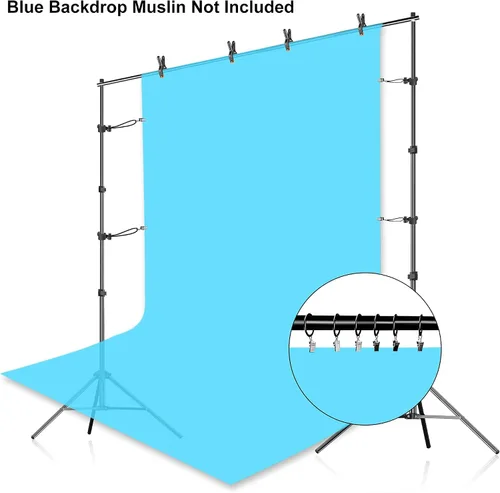 Miniatura 8 de FUDESY Soporte de fondo ajustable de 7 x 10 pies, kit de sistema de soporte de fondo para fotografía y estudio de video con bolsa de transporte