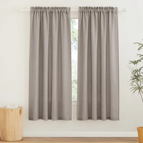 Miniatura 74 de RYB HOME Cortinas extralargas de 108 pulgadas de largo, transpirables con bolsillo para barra, cortinas traslúcidas blancas para sala de estar