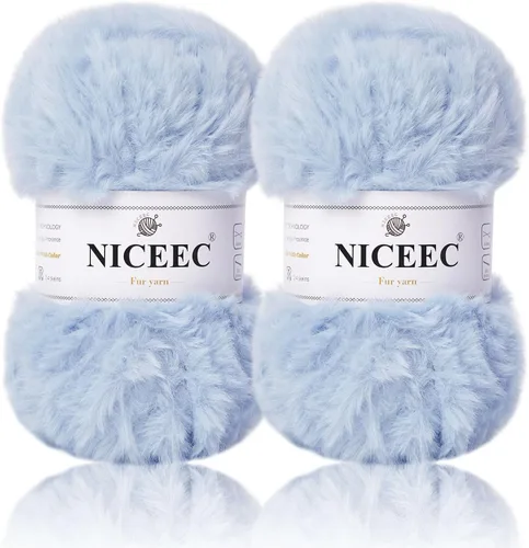Miniatura 108 de NICEEC Hilo de Pelo Sintético Super Suave, Grueso y Esponjoso, Hilo de Pestañas para Crochet y Tejido (Longitud Total 192m/9.1kg) - Otoño/300g