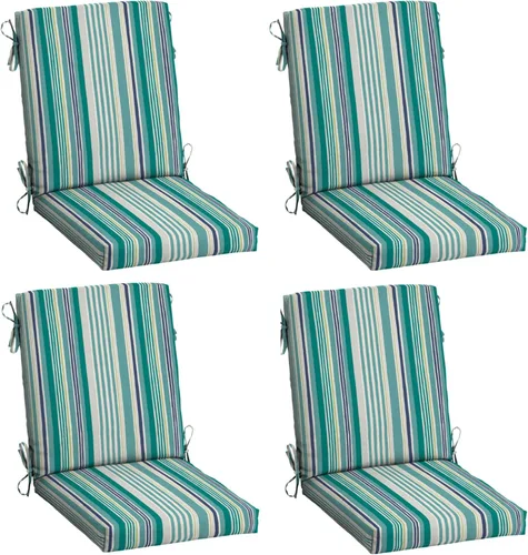 Miniatura 48 de ARDEN - Cojín para silla de comedor exterior de 20 x 20 pulgadas, resistente al agua y a la decoloración, textura verde azul pavo real