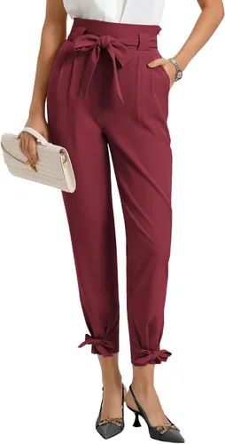 GRACE KARIN - Pantalón deportivo tipo lápiz para mujer, diseño informal de tiro alto para el trabajo, con lazo y bolsillos