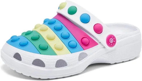 Engtoy Zuecos para niños y niñas, zapatos de jardín sin cordones, sandalias divertidas y ligeras para la playa