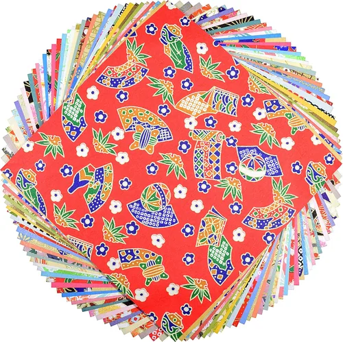 Miniatura 6 de Papel tradicional japonés Mino Washi Chiyogami Washi, colorido papel de origami Yuzen, diseño surtido, 5.9 en 40 hojas