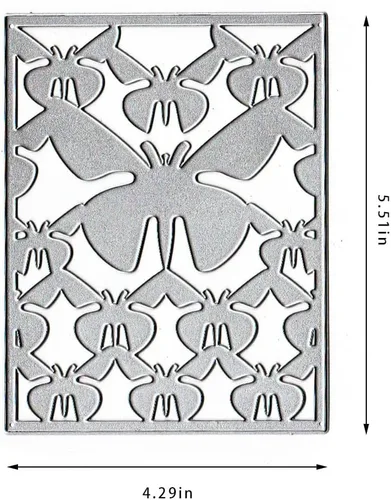 Miniatura 2 de ABTOLS Troqueles de corte de fondo de mariposa de resorte de metal para hacer tarjetas, marco de animales, troqueles de marco rectangular