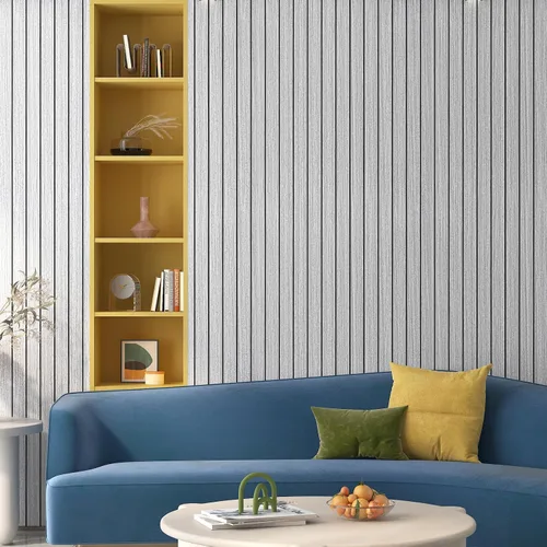 Miniatura 2 de Yenhome Paneles de pared de listones de madera texturizada 3D, paneles acústicos insonorizados para paredes interiores y techos, panel de espuma
