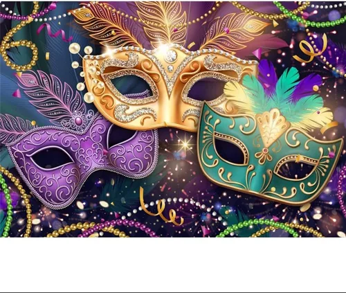 Telón de fondo de Mardi Gras de 10 x 8 pies para fotografía, color morado, dorado, verde, carnaval, mascarada, para fiesta, máscara, graduación,