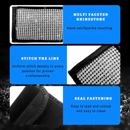 Miniatura 3 de 2 piezas de fundas para asa de agarre de coche, protector de asa de agarre interior de coche, funda para asa de puerta con diamantes, fundas