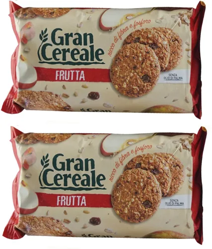 Mulino Bianco: "Gran Cereale Frutta" ("Galletas de cereales de frutas"), galletas altas en fibras, paquetes de 17.63 onzas (17.64 oz) (paquete de 2)