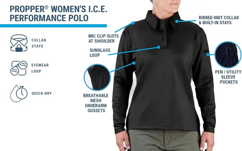 Miniatura 3 de Propper Polo de manga larga I.c.e. Performance para mujer, azul marino lapd, talla XL