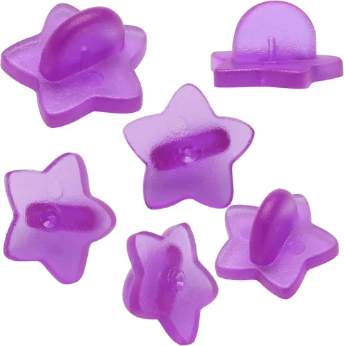 Miniatura 8 de Paquete de 100 pines de goma en forma de estrella, soporte de broche para corbata de sombrero de insignia de uniforme (negro)