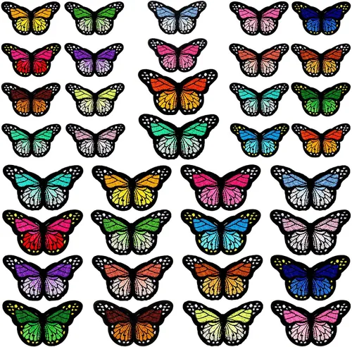 Miniatura 9 de 20 parches de mariposa para planchar, parche de reparación bordado de 2 tamaños