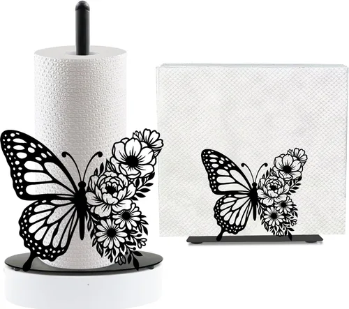 Miniatura 8 de Bird Paper Towel Holder, Bird Countertop Kitchen Decor Indoor with Round Base, Birds Lover Gifts, Iron Birds Napkin Holder Stand Accessories for