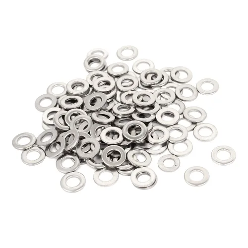 Miniatura 6 de uxcell Arandela plana redonda de acero inoxidable M3x6mmx0.0.197 in para tornillo de perno 100Pcs