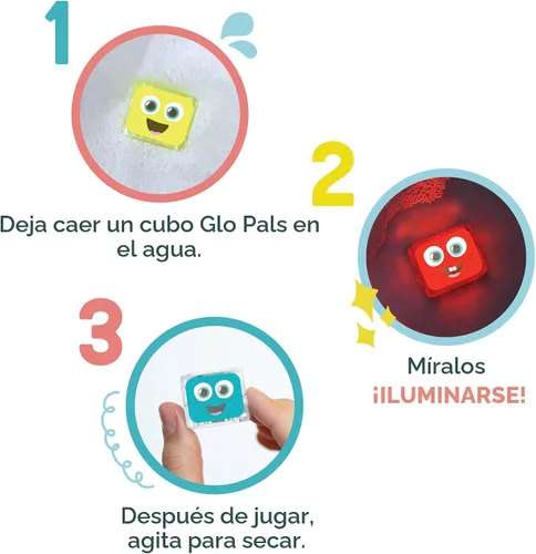 Miniatura 5 de Paquete de cubos luminosos activados por agua Glo Pals para juego sensorial – Paquete de 12 (Amigos principales)