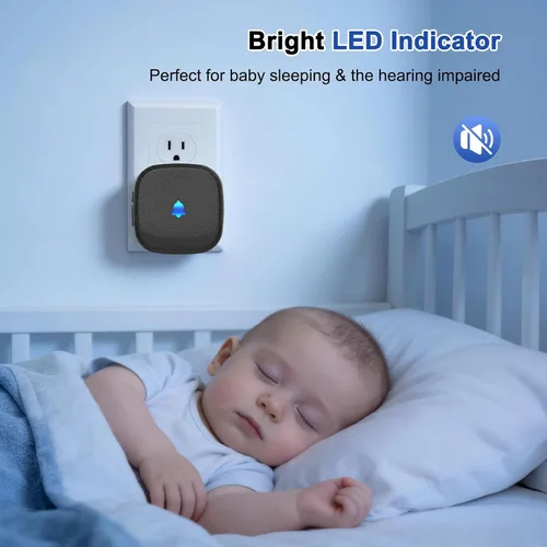 Miniatura 7 de Campanas de puerta inalámbricas para hogares, kits de timbre con 1 transmisor, 1 receptor, funcionamiento impermeable a un rango de 1000 pies, 48