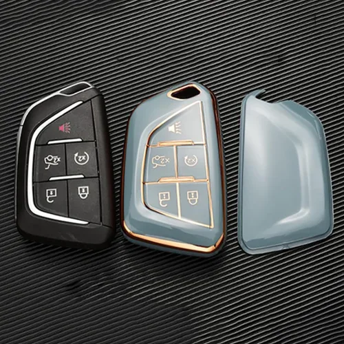 Miniatura 3 de ontto Funda para llave de coche para Cadillac 2020 en adelante, elegante funda para llave a distancia inteligente, funda para llave de TPU suave