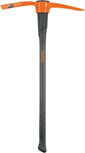 Truper Pick Mattock de 5 libras, mango de fibra de vidrio resistente de 36 pulgadas con agarre que absorbe los golpes, herramienta de excavación y