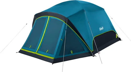 Coleman Skydome - Tienda de campaña para habitación oscura con porche de pantalla y configuración de 5 minutos, tienda de campaña resistente a la