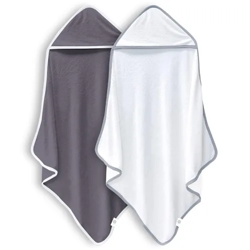 Miniatura 13 de Paquete de 2 toallas de baño para bebé - De rayón hechas de bambú, ultraabsorbentes, toallas con capucha ultrasuaves para niños - Tamaño extra